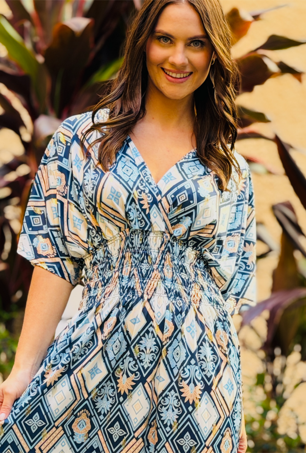 Works Every Time Dress - Palm Blue