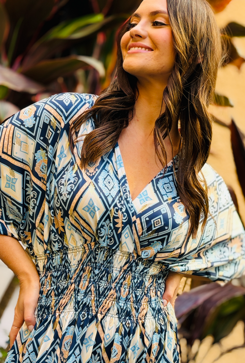 Works Every Time Dress - Palm Blue