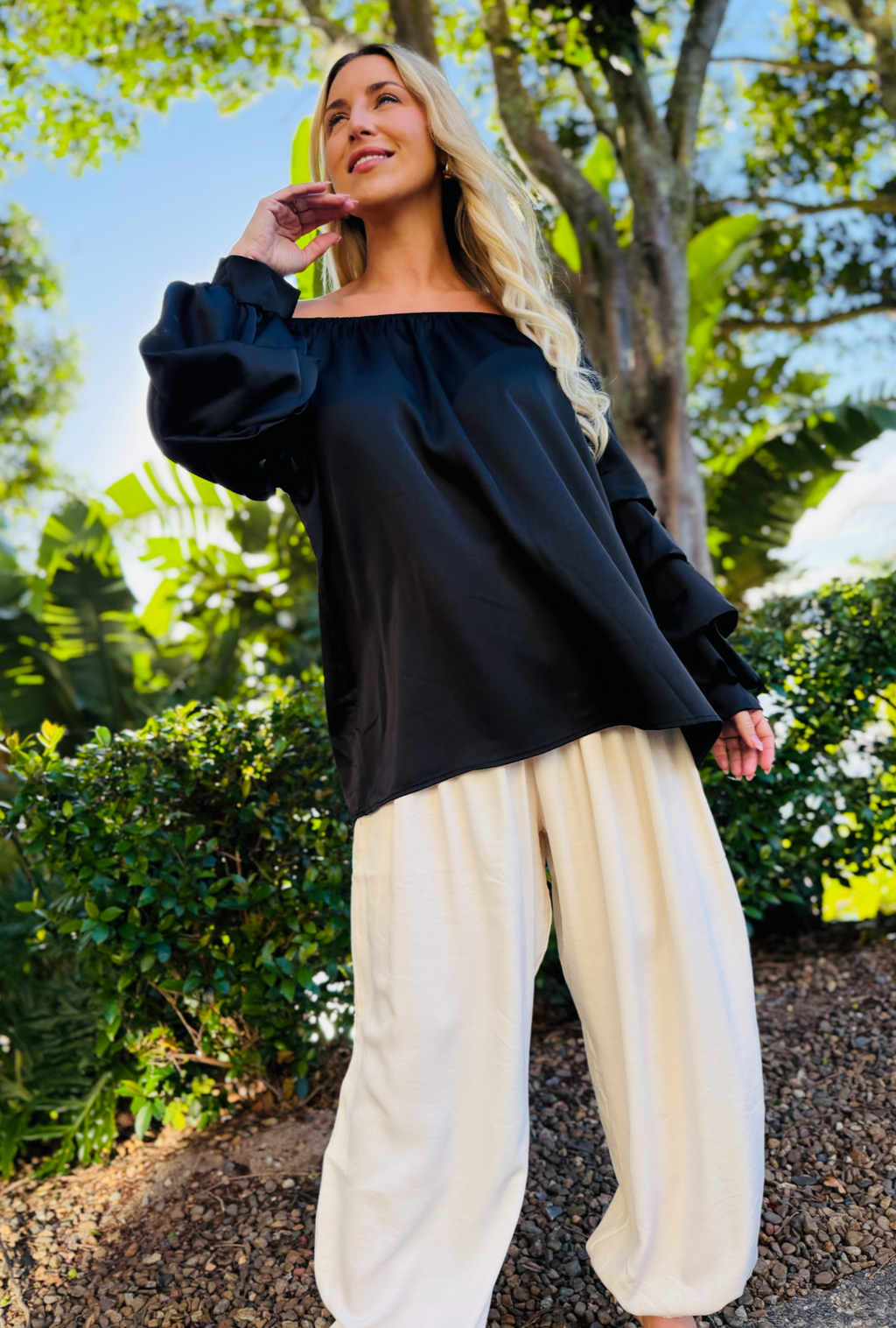 Sleeve Dreams Luxe Top - Midnight