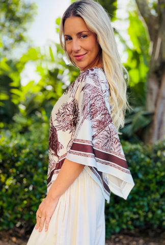 To the Point Scarf Top - Leopard Cocoa