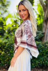 To the Point Scarf Top - Leopard Cocoa