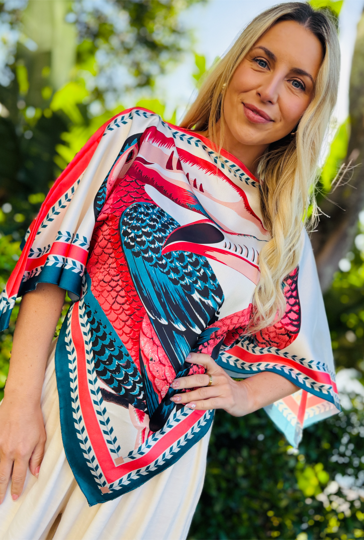 To the Point Scarf Top - Toucan Pink