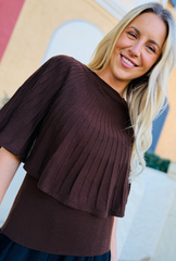 Featherlight Knit Top - Cocoa