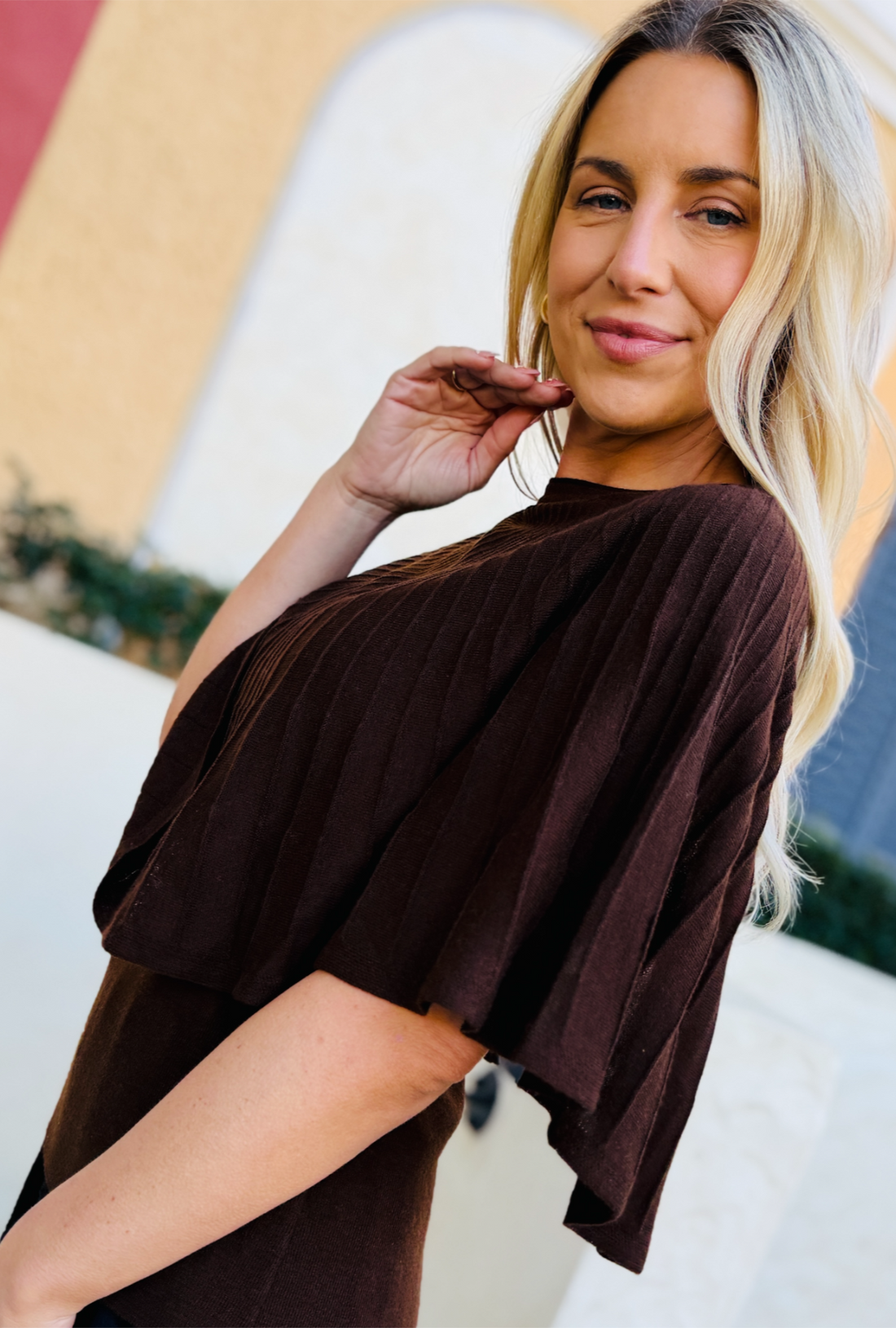 Featherlight Knit Top - Cocoa