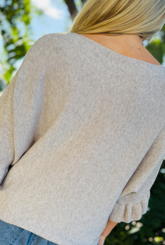 Frill You Be Mine Pullover - Pebble