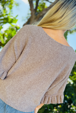 Frill You Be Mine Pullover - Chocolate