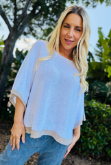 Borderline Knit Top - Edge Taupe