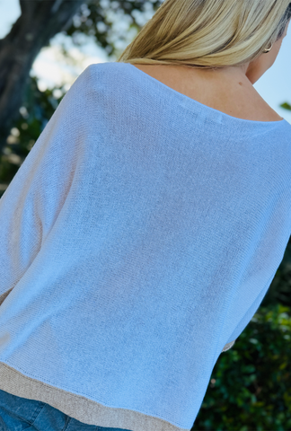 Borderline Knit Top - Edge Taupe