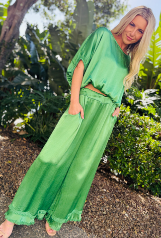 Liquid Luxe Molten Top - Mint