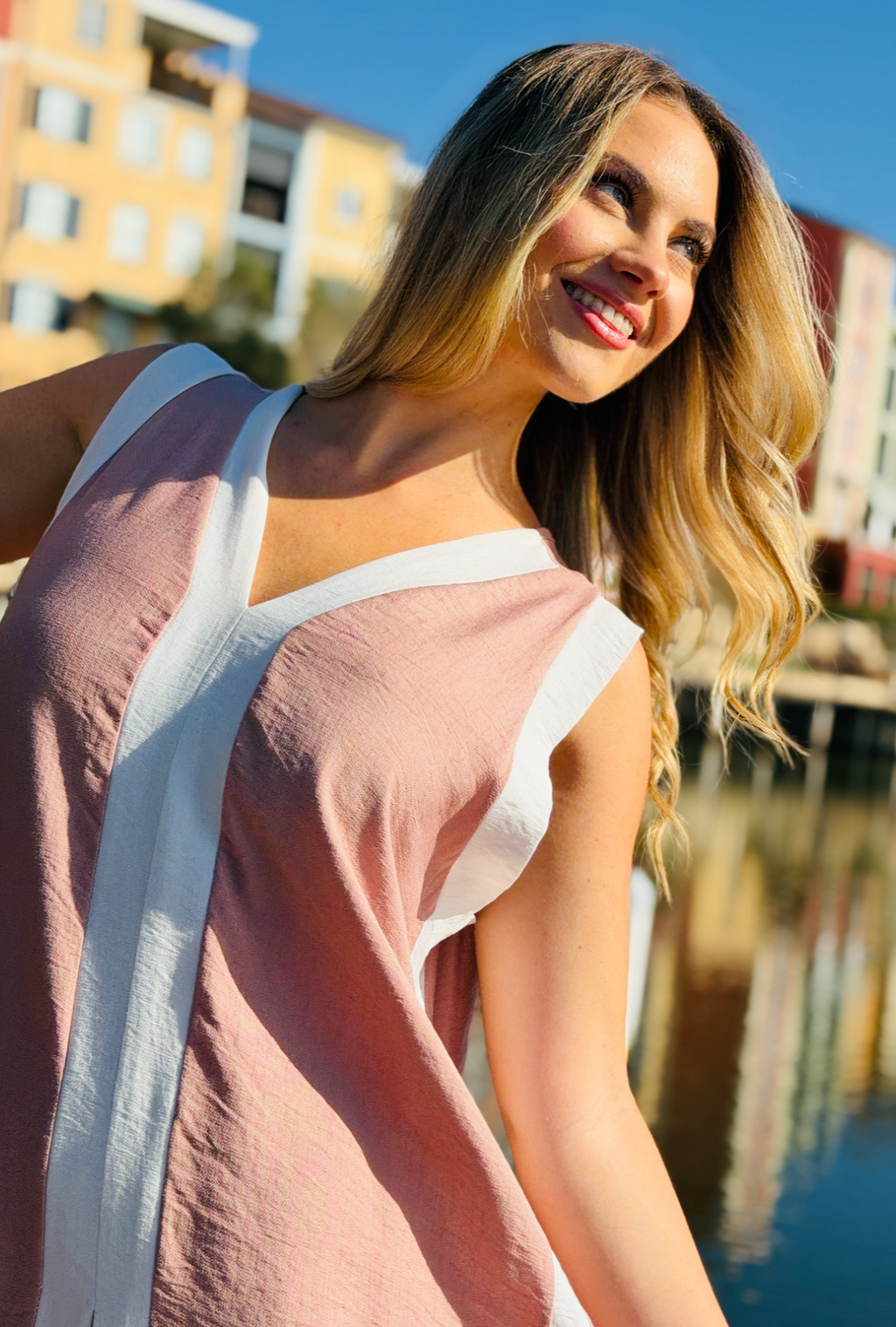 Stripe Theory Dress - Rose Gold