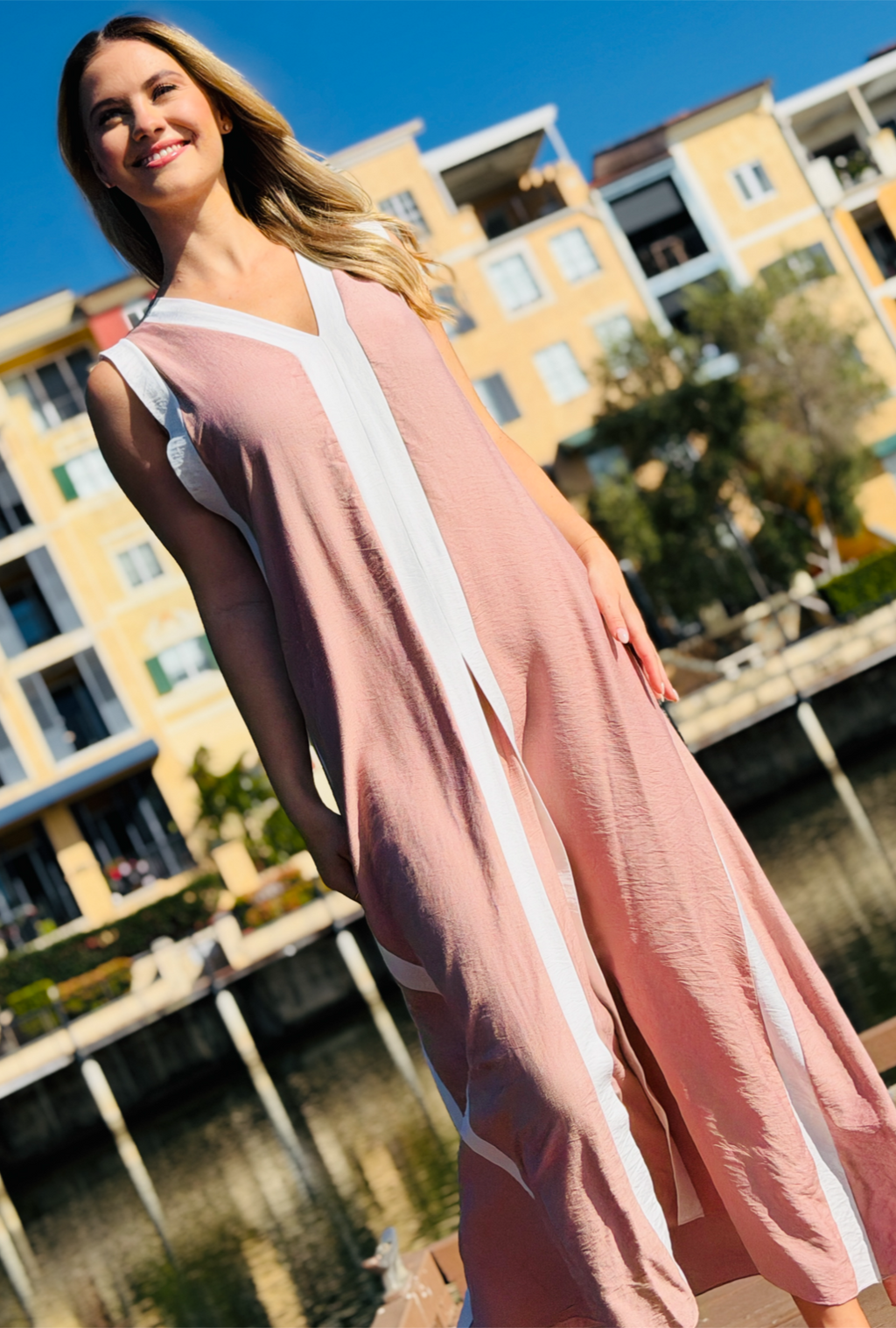 Stripe Theory Dress - Rose Gold