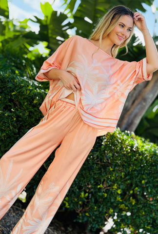 Palm Affair Pant - Peach