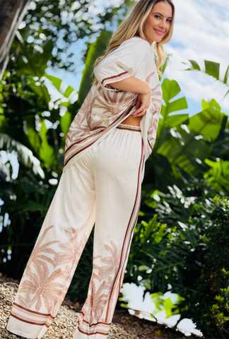 Palm Affair Pant - Pebble