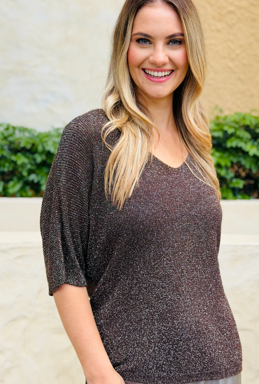 Born To Sparkle Top - Cocoa