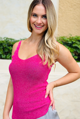 Born To Sparkle Singlet - Lipstick