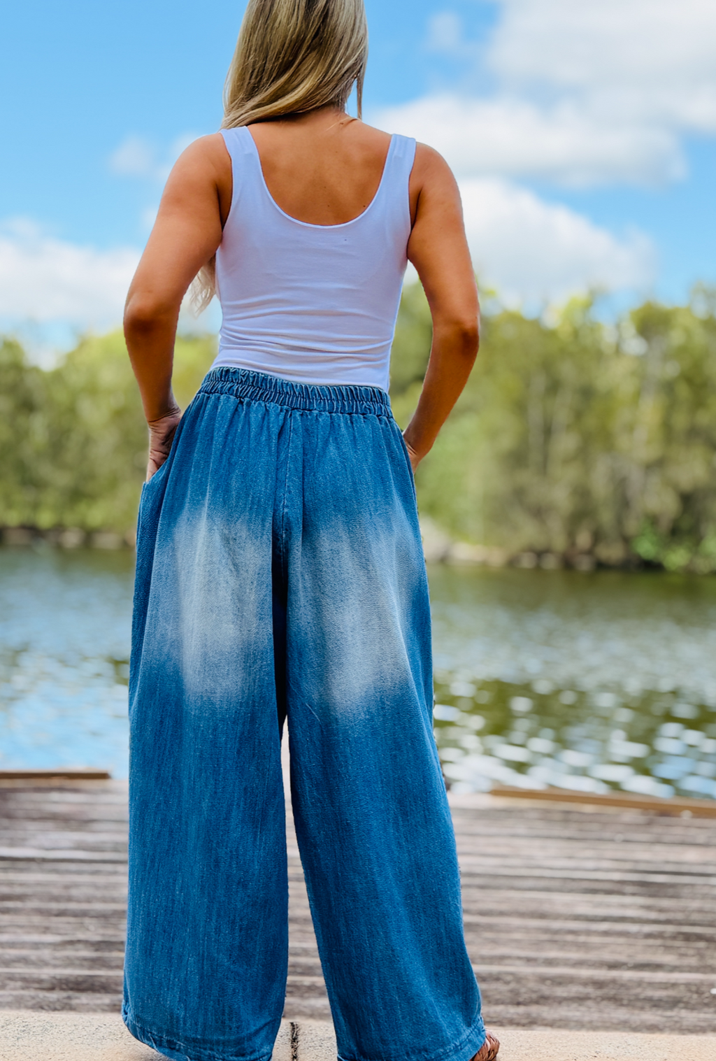 Milan Slouch Jeans - Ocean Blue