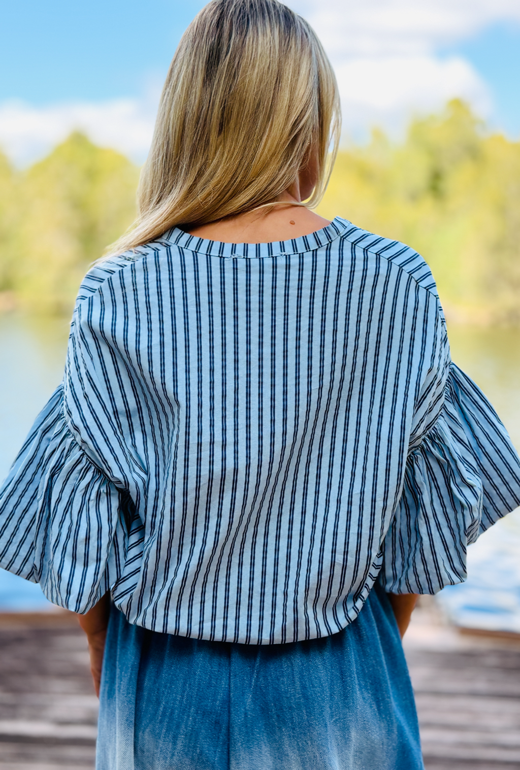 Knot Today Top - Sky Stripe