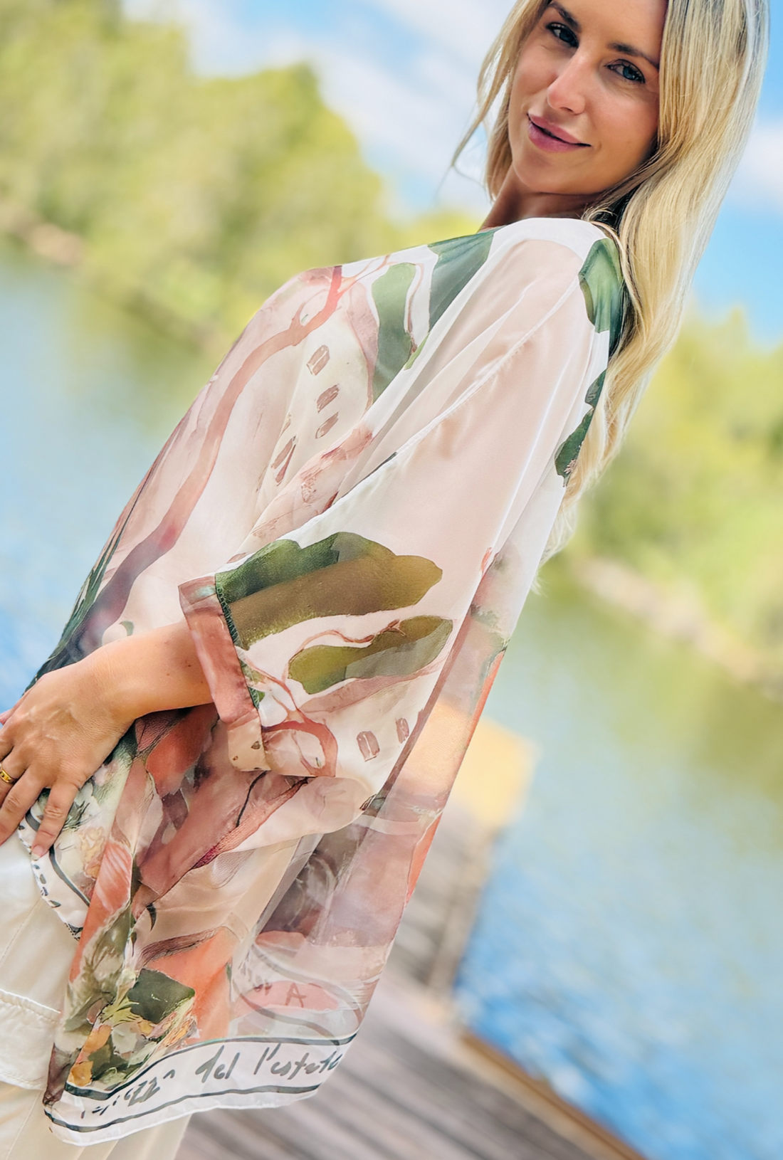 Pretty in Paint Soft Drape Top - Natural