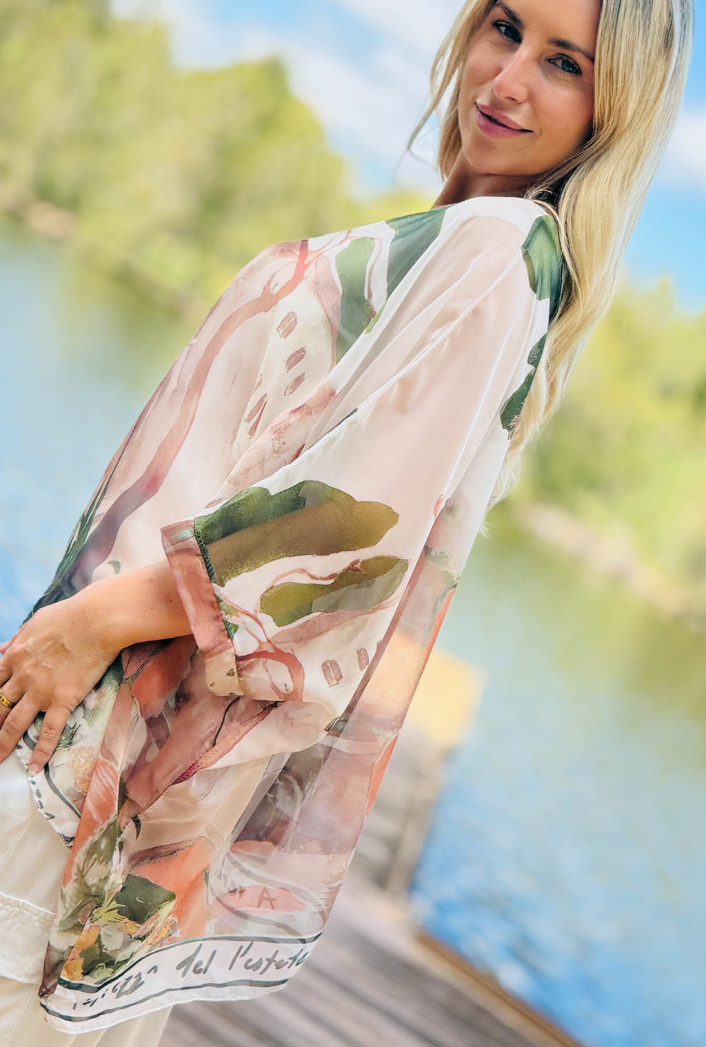 Pretty in Paint Soft Drape Top - Natural