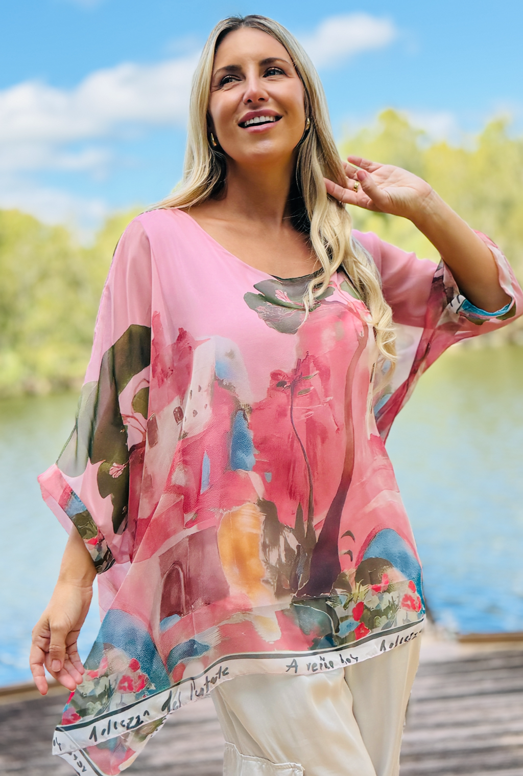Pretty in Paint Soft Drape Top - Rose