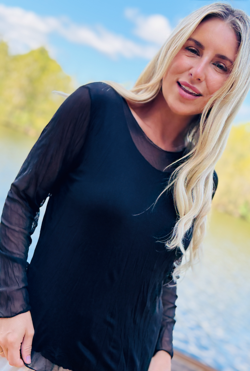 Essential Mesh Top - Onyx