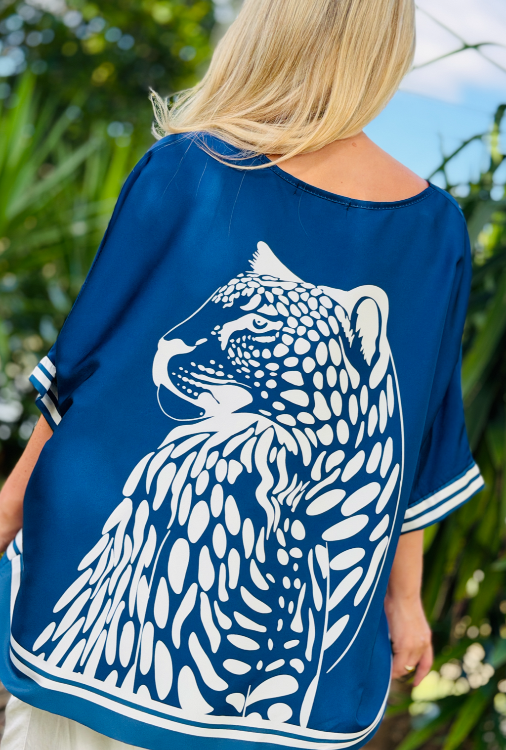 Feline Fine Relax Fit Top - Navy