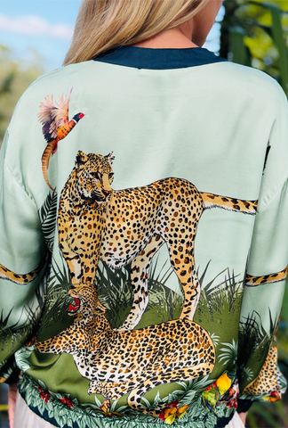 The Signature Jacket - Leopard Edition Aqua