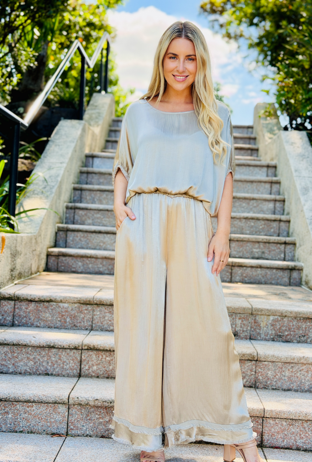 Liquid Luxe Molten Top - Champagne