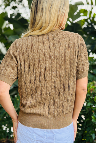 Buttoned with Love Top - Caramel