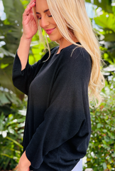 On Repeat Lightweight Knit Top - Onyx