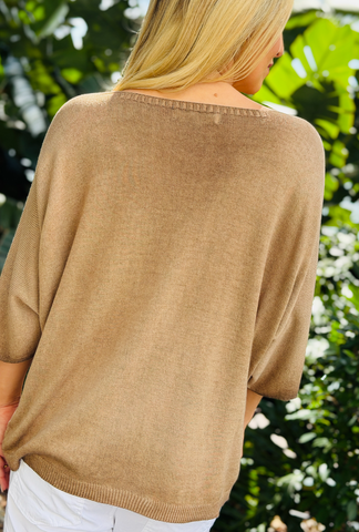 On Repeat Lightweight Knit Top - Latte