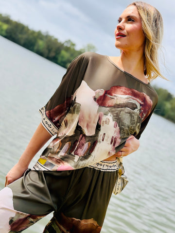 Pretty in Paint Relaxed Fit Top - Sage