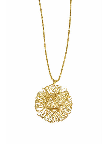 Scribble Gold Pendant
