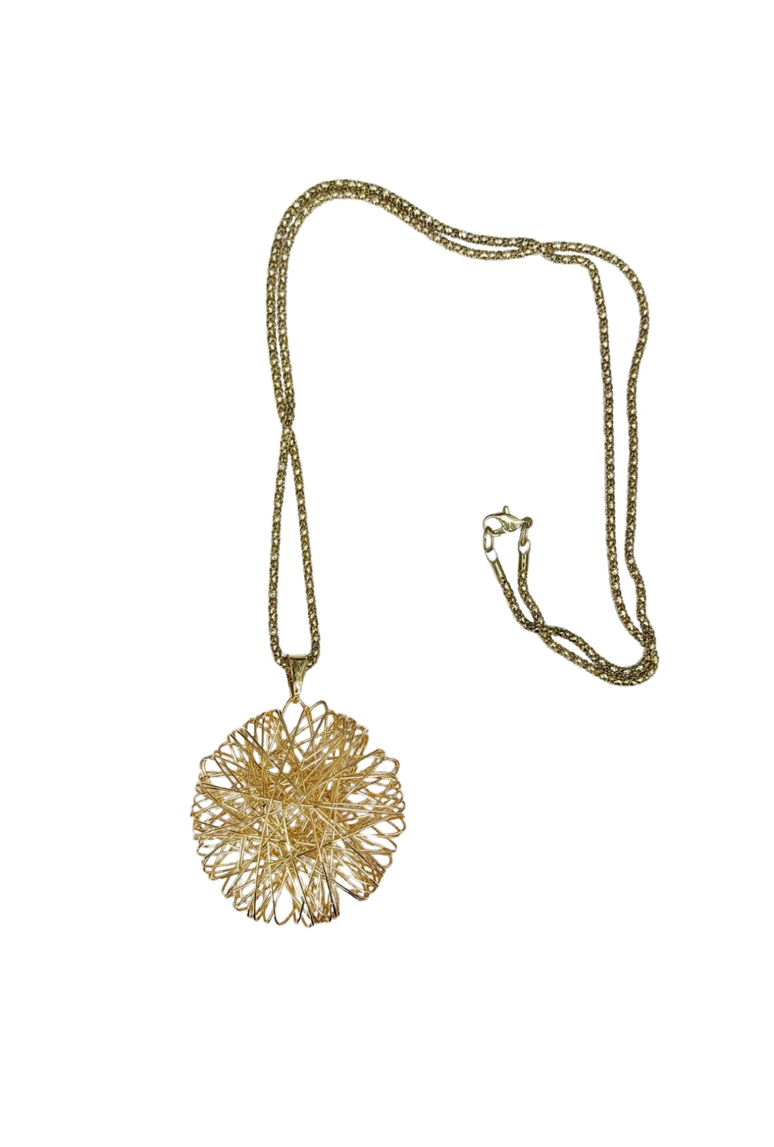 Scribble Gold Pendant