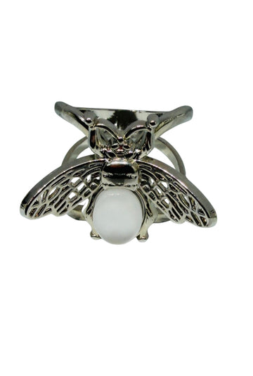 Silver Bee Scarf Ring