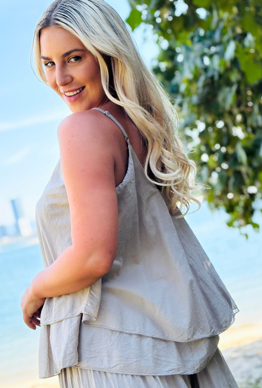 Untied & Fancy Free Top - Taupe