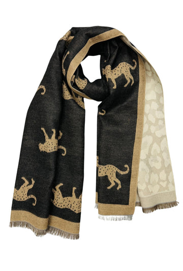 Turn It Around Scarf Cheetah - Black