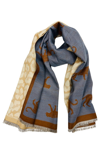 Turn It Around Scarf Cheetah - Blue
