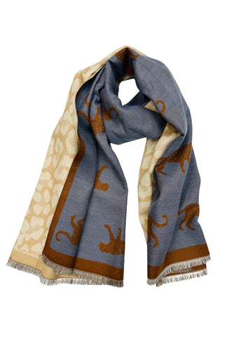 Turn It Around Scarf Cheetah - Blue