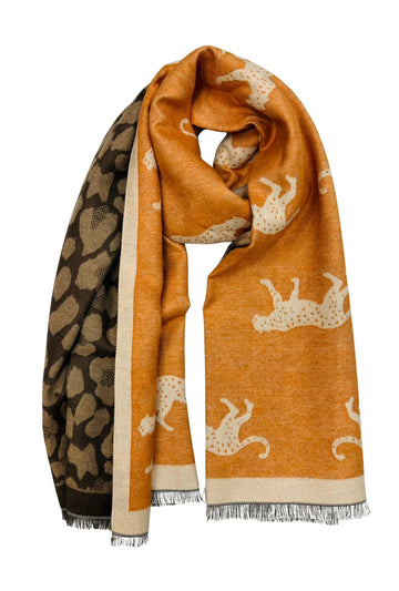 Turn It Around Scarf Cheetah - Orange