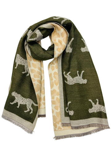 Turn It Around Scarf Cheetah - Sage