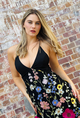 Hello Lover Midi Dress - Midnight Bloom