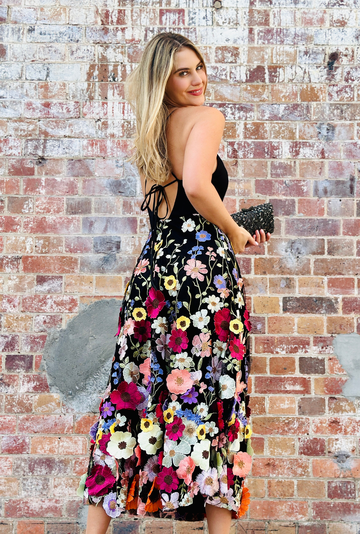 Hello Lover Midi Dress - Midnight Bloom