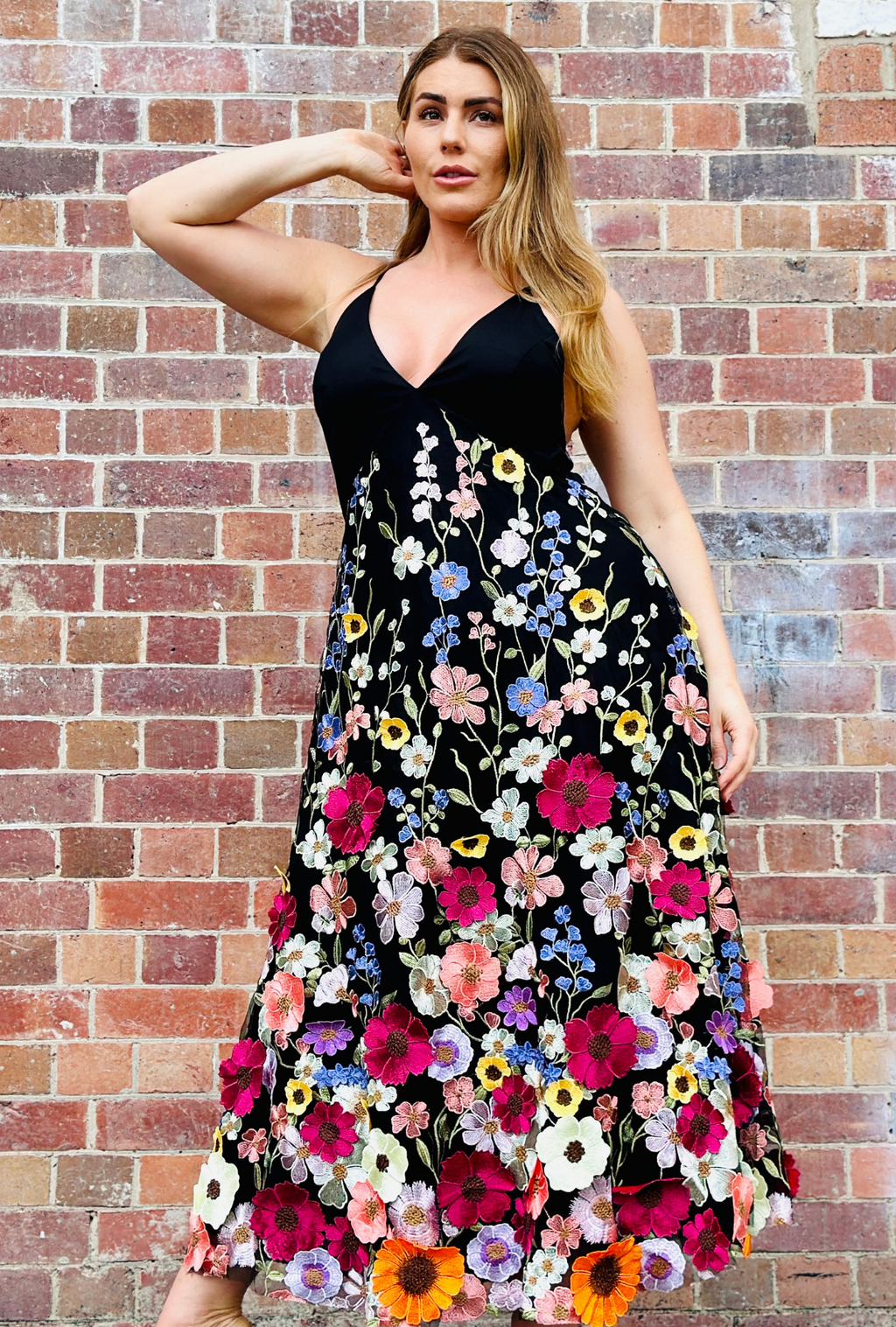 Hello Lover Midi Dress - Midnight Bloom