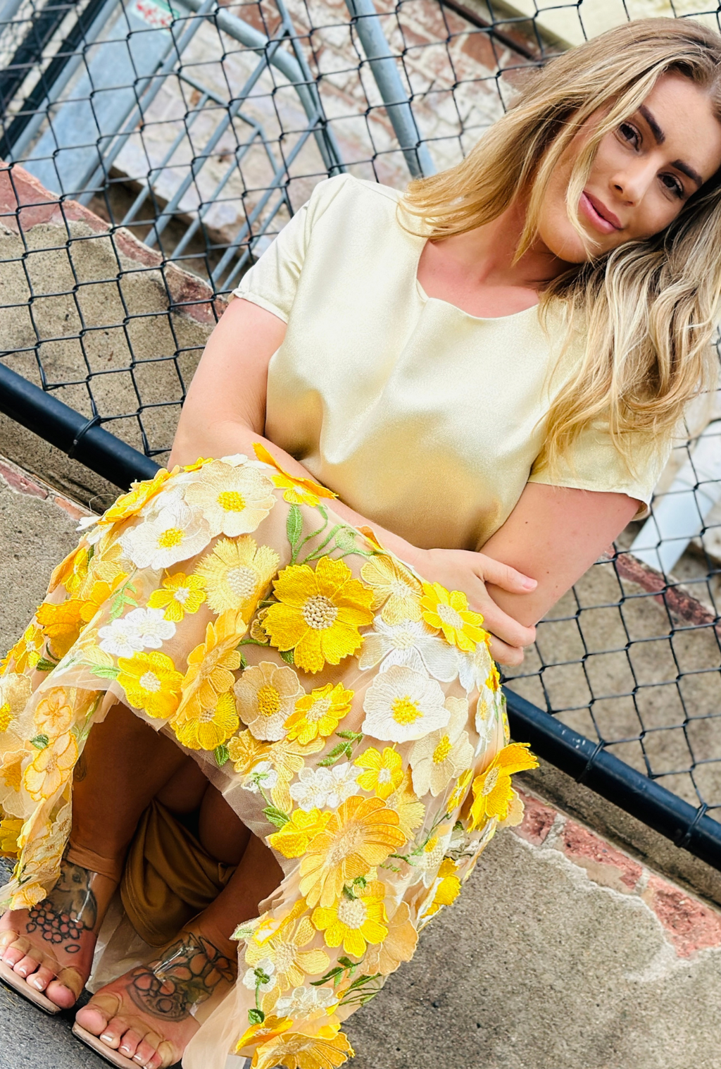 Limited Edition Get Carried Away Skirt - Sunshine Bloom