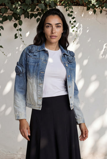Capri Rosette Denim Jacket