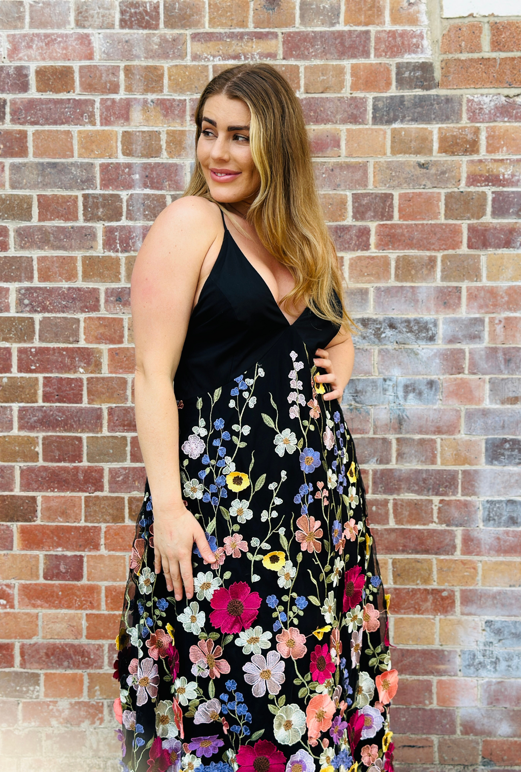 Hello Lover Midi Dress - Midnight Bloom