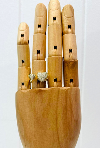 TWO SILVER HEARTS RING