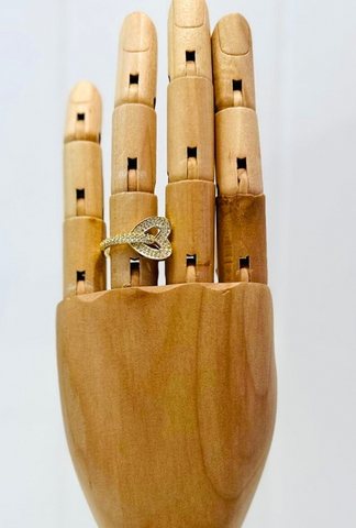 GOLD LINKED HEART RING
