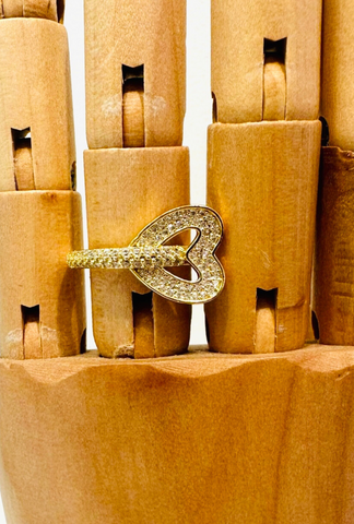 GOLD LINKED HEART RING